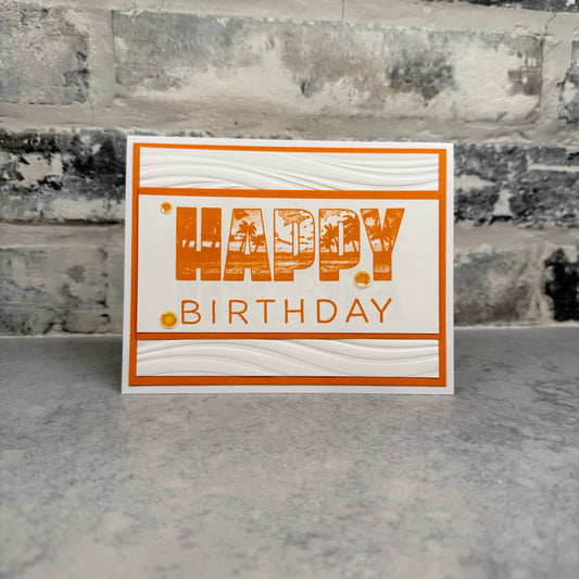 Birthday - Happy Palms - Coral