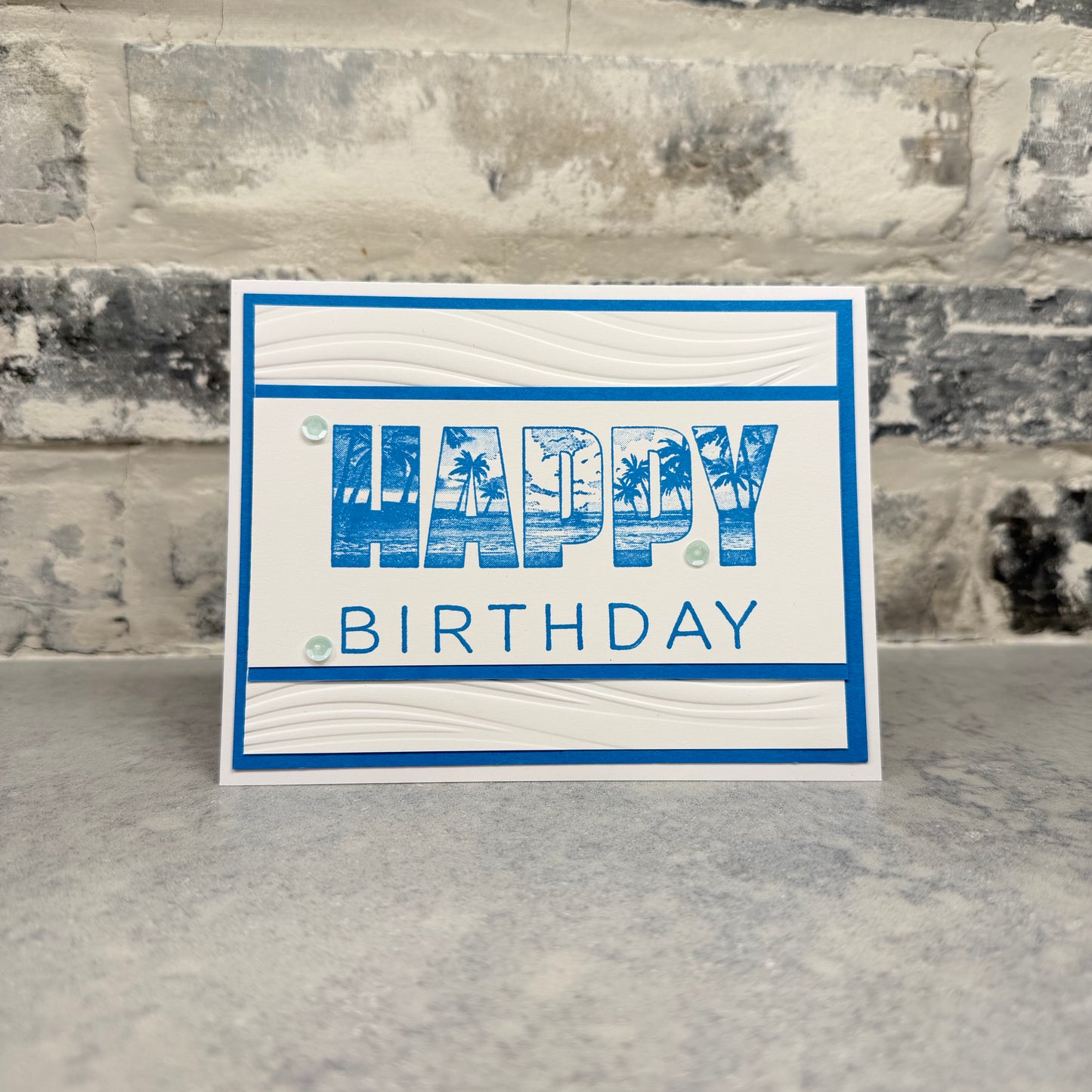 Birthday - Happy Palms - Blue