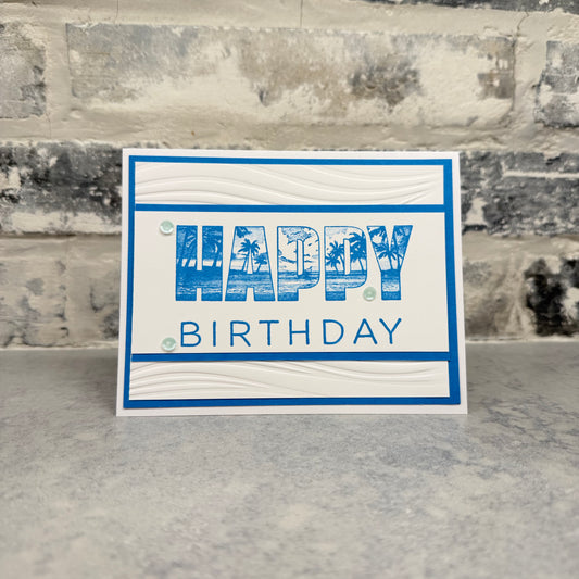 Birthday - Happy Palms - Blue