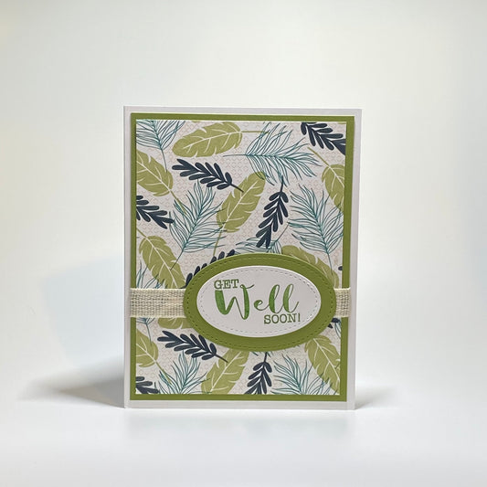Get Well - Blue and Green Palm Leaves