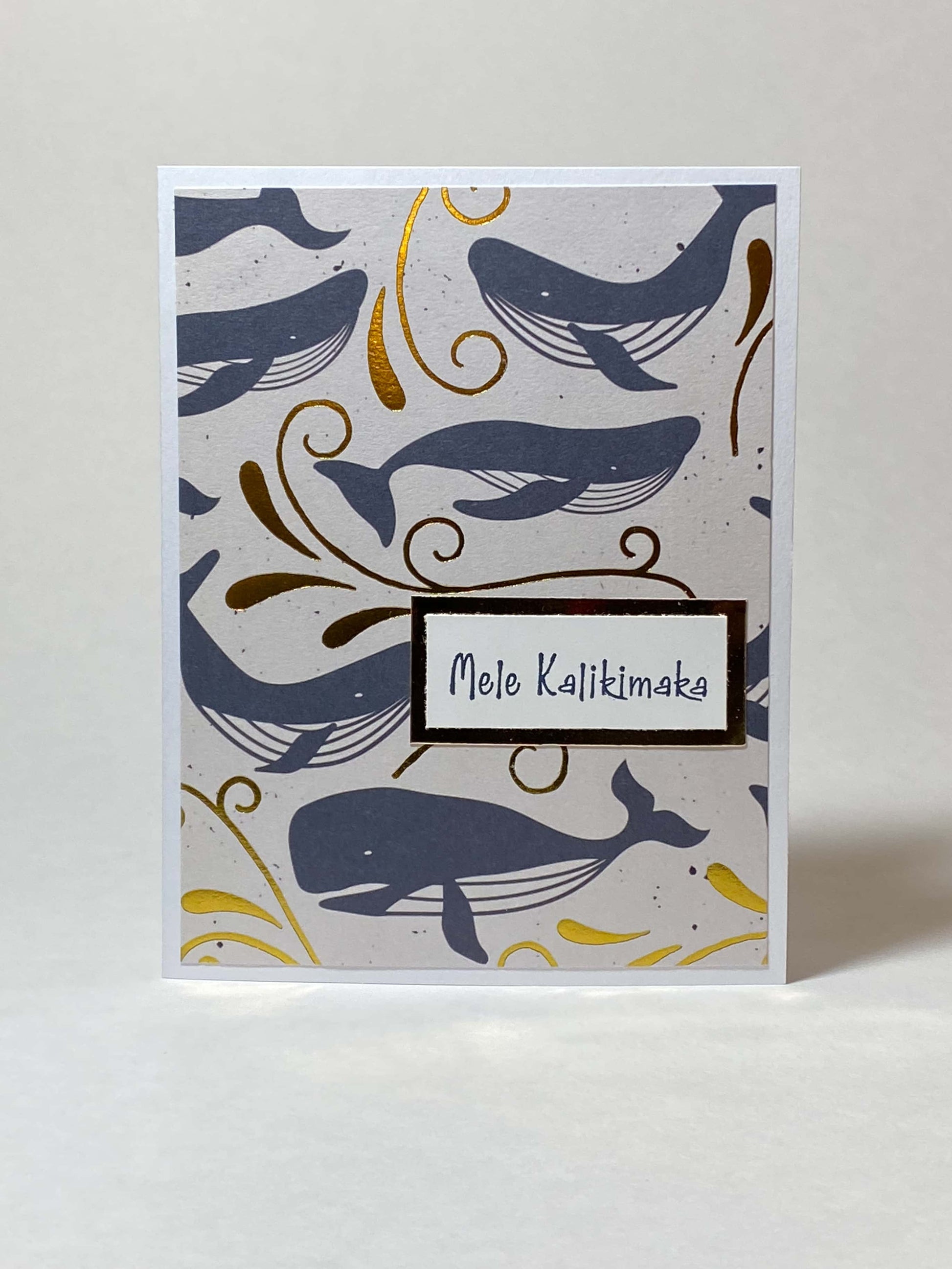 card-hawaiian-mele-kalikimaka-blue-whales-gold-water