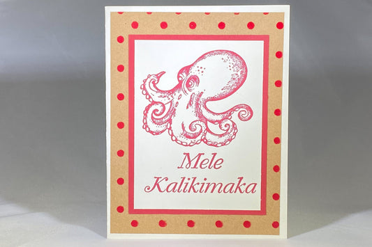 card-hawaiian-red-octopus-mele-kalikimaka
